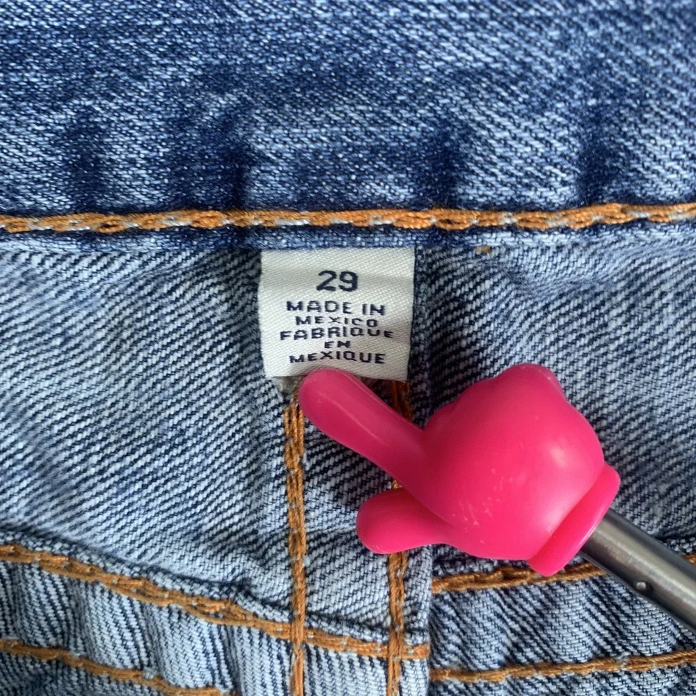 True Religion Cut Off Denim Shorts Mens 29 Blue Flap Pocket Straight Raw Hem